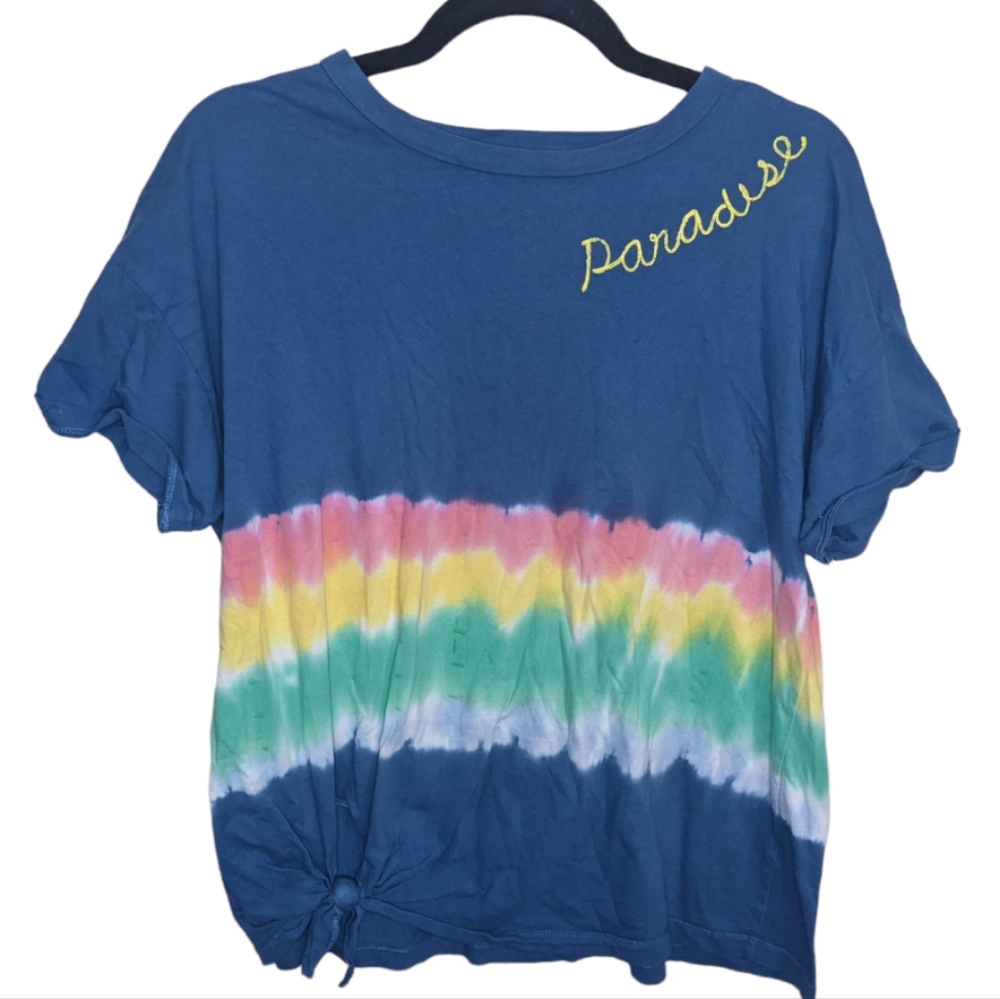 Vintage Havana Women's Tie Side Paradise T-Shirt Size S 🌈🌴